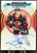 2023-24 UD Collection Rookie Ridly Greig Ultimate Introductions Autograph Auto