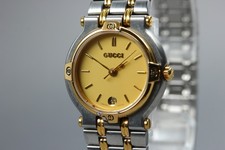 Vintage GUCCI 9000L Gold Dial Quartz 25mm Women's Watch From JAPAN [Near Mint]