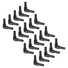 20Pcs Aquarium Air Valve Connector, L-shaped for 4mm ID Airline Tubing, Black