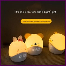 Cartoon Animal Party Alarm Clock Soft Silicone LED Smart Applet Alarm Clock