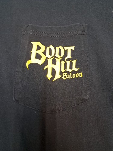 Boot Hill Saloon Black Mens XL Pocket Shirt Gildan Ultra Cotton Tag Bike Cards - Picture 14 of 20