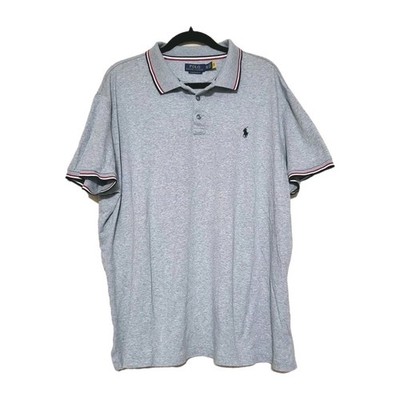 POLO Ralph Lauren Shirt Mens Gray Pima Soft Touch Cotton Knit- XXL Custom Slim