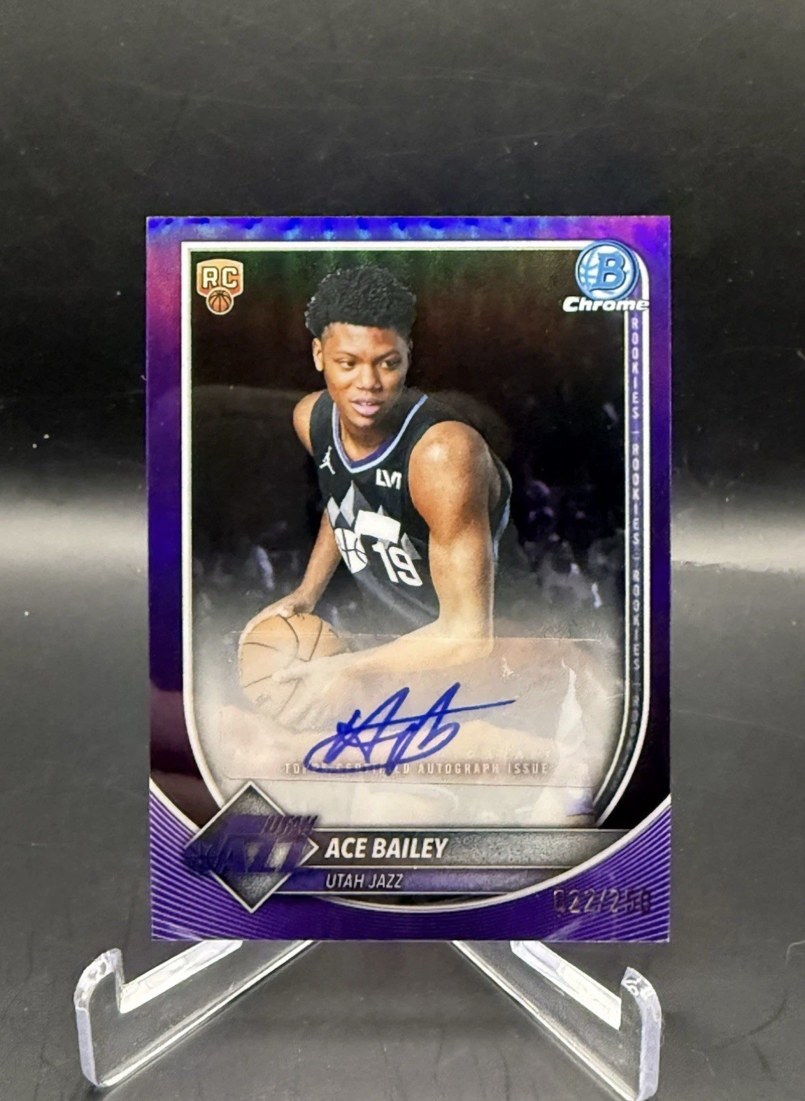 2025-26 Bowman Ace Bailey Chrome Auto RC Purple Refractor Rookie #/250 Jazz