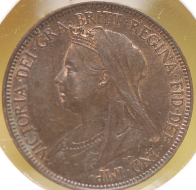 Great Britain, 1896 1/2 Penny, KM789, Brown some Red, UNC, 11-4
