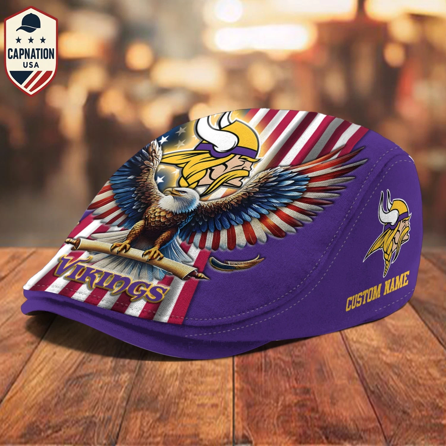 Minnesota-Vikings Jeff Cap Personalized Name football Jeff Cap Driving Cap Golf Cap