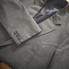 Vintage Circle S Western Blazer Charcoal Blue Mens Sport Coat Cowboy Rodeo 44R