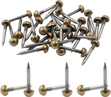 32Pcs Upholstery Tacks Brass Tacks 5/16" Head Dia, Decorative Furniture Tacks He