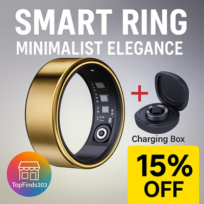 Smart Fitness Ring Schlaftracker Herzfrequenz SpO2 Wasserdicht für Android iOS.