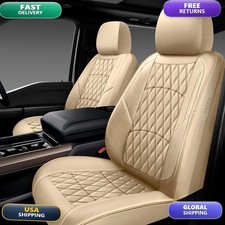 NS YOLO Car Seat Covers Universal Fit for Cars SUVs Trucks Beige Front Pair