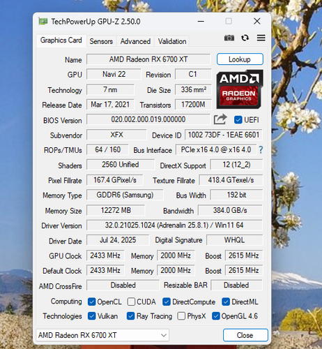 XFX 6700 XT SPEEDSTER SWFT 309 Radeon RX 12GB GDDR6 Graphics Card 6700XT AMD - Picture 5 of 9