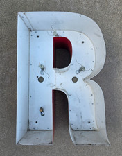 Vintage Metal Marquee Light Up Industrial Letter R NOT working 14.25 inches