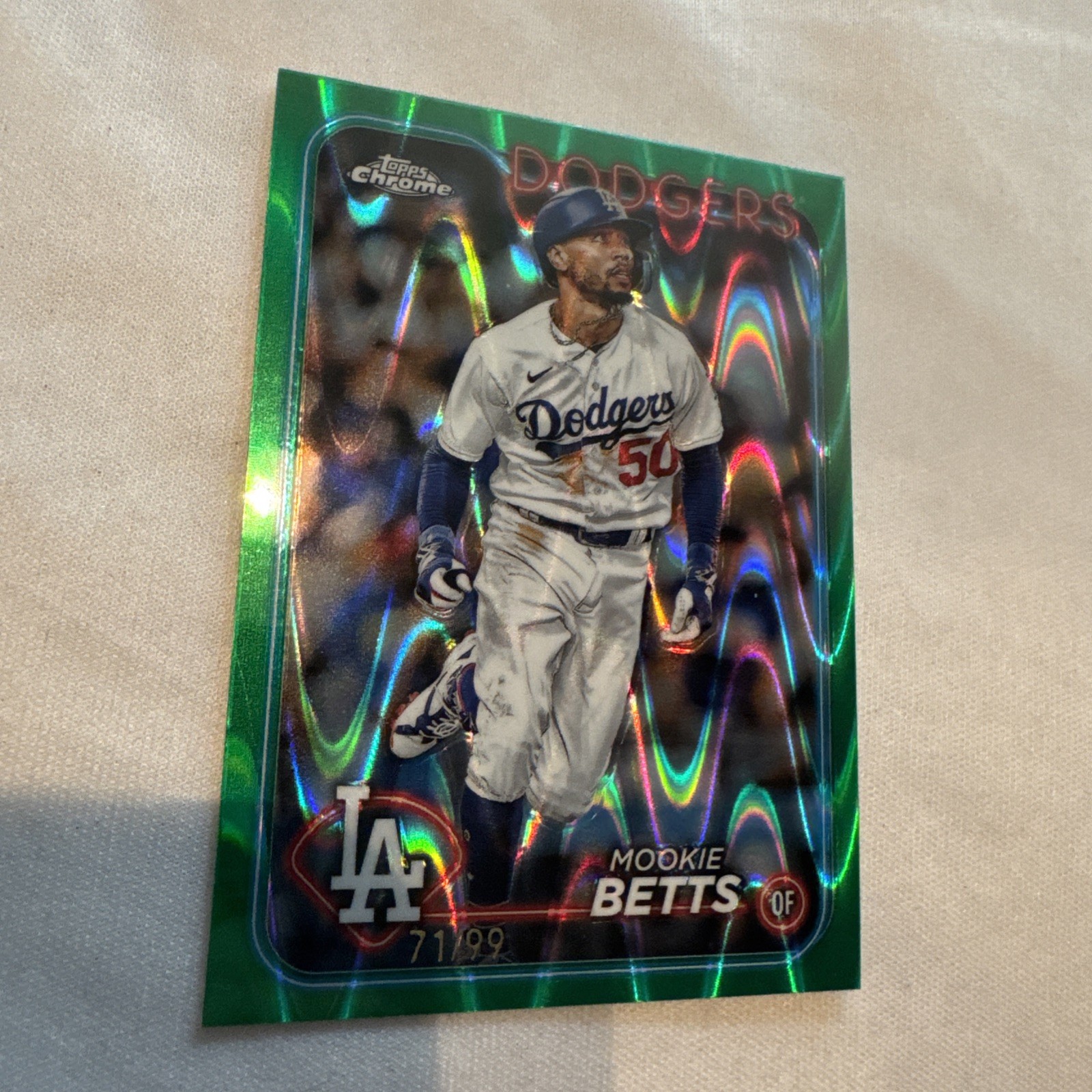 2024 Topps Chrome - Mookie Betts #296 Green RayWave Refractor /99