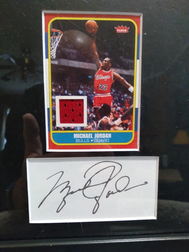 TARJETA JERSEY MICHAEL JORDAN ENMARCADA CHICAGO BULLS REIMPRESIÓN AUTOMÁTICA ÚLTIMO BAILE Foto 3 de 3