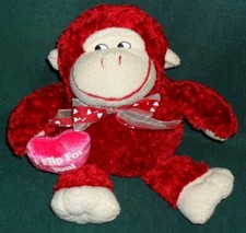 St. Valentine's Day MONKEY APE w/Heart 12" stuffed DAN DEE plush RED