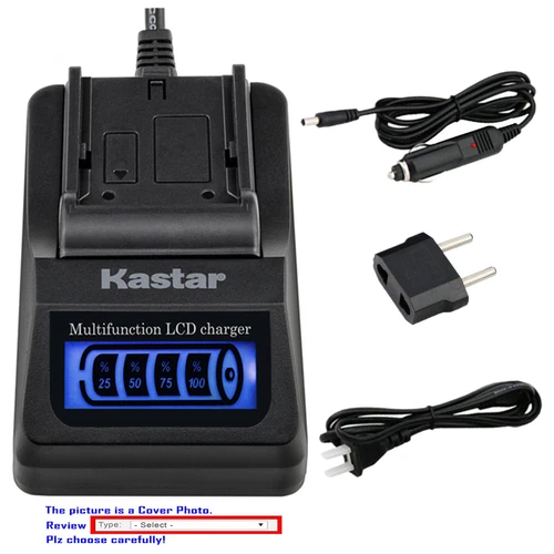 Kastar Battery LCD Quick Charger for VW-VBT190 & Panasonic HC-VX980M HC-VX981