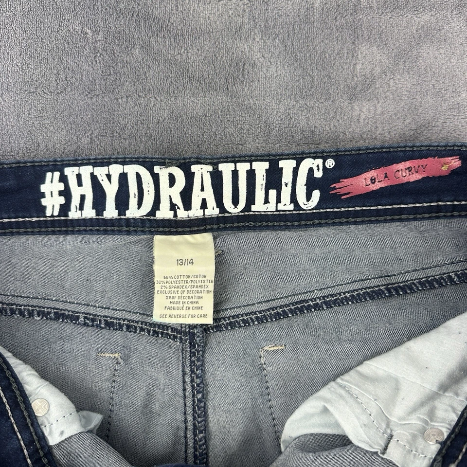 Pantalones Cortos Hidráulicos Para Mujer Talla 13/14 Lola Curvy Tiro Medio Azul Lavado Oscuro Denim Foto 4 de 4