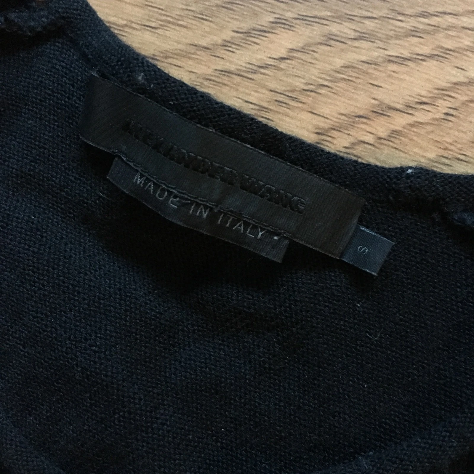 Abito body T by ALEXANDER WANG nero in maglia di lana con occhielli asimmetrici S