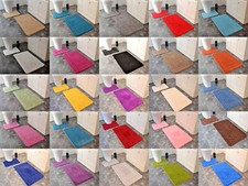 Bath Mats Rugs New Plain Soft Washable Rubber Backed Set 2 Piece Toilet Cheap