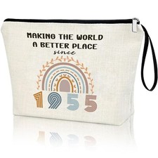 70th Birthday Gifts For Her 1955 Year Theme Makeup Bag 50 Years Old Birthday ...