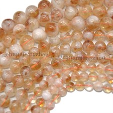 Genuine Natural Yellow Citrine Round Loose Beads 15" Strand 4mm 6mm 8mm 10mm