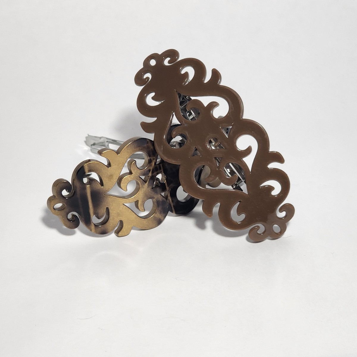 Goody‎ Classics Set Hair-clips Barrette Brown Filigree Scrollwork Pattern Goody Classics Set Hair-clips Barrette Brown | Mercari main image 3