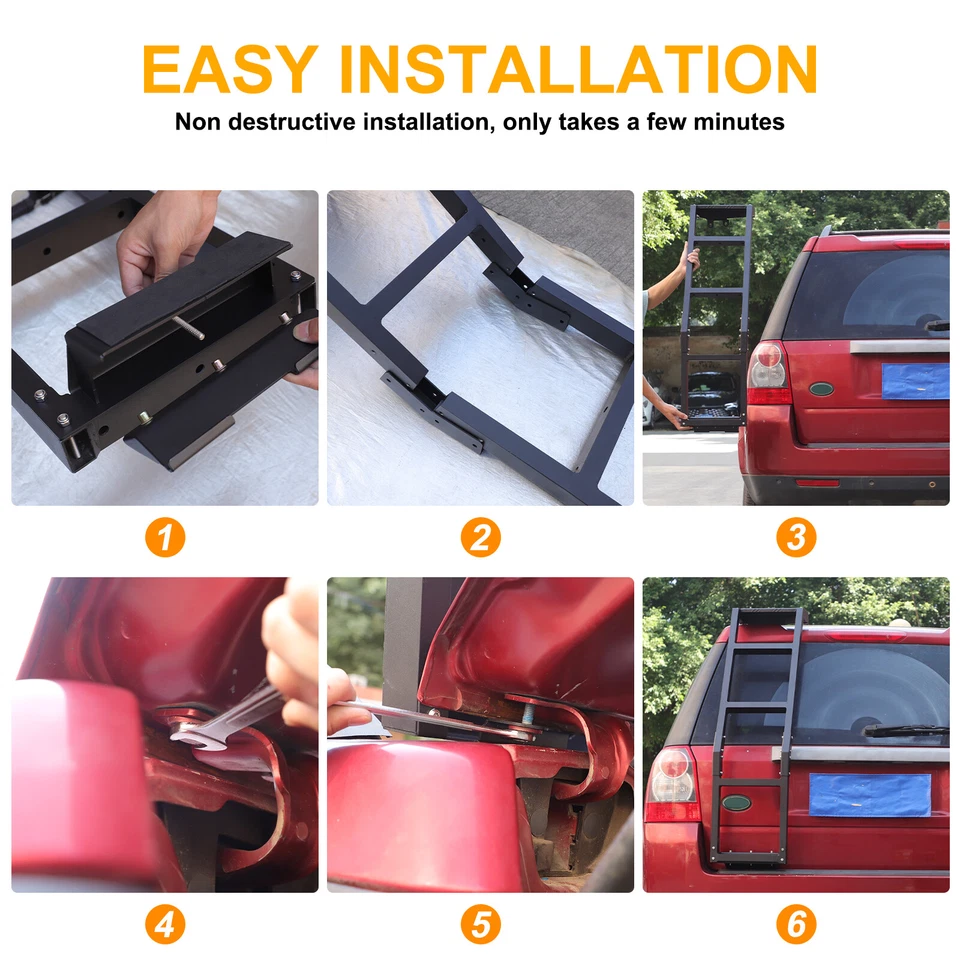 Alloy Tail gate Rack Roof Climbing Ladder For Land Rover Freelander 2 2007-2015 Foto 4 de 4