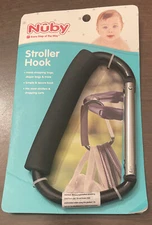 Nuby Stroller Hook - Black - Holds Diaper Bag And Shopping Bags and More - New