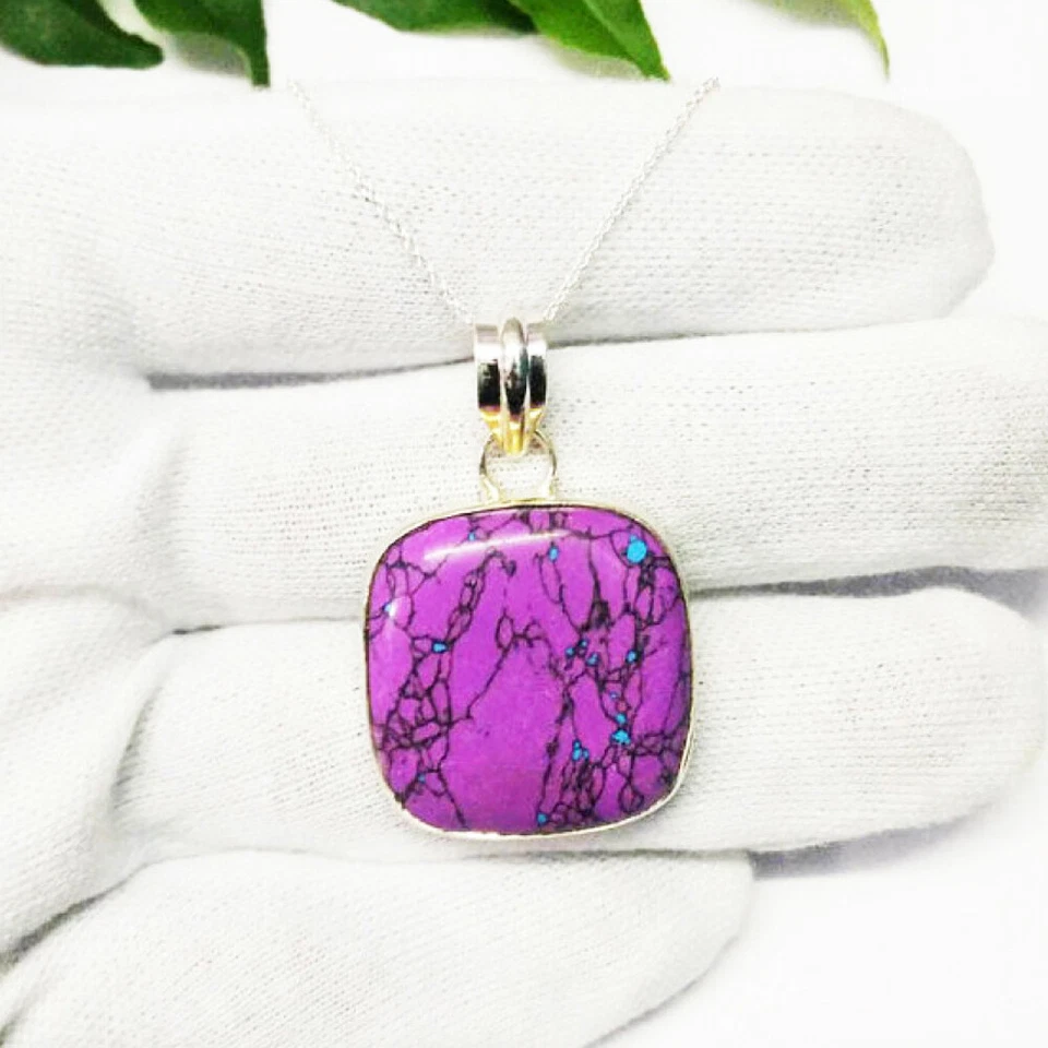 925 Sterlingsilber Türkis Halskette Handmade Schmuck Geburtsstein Halskette - Bild 2 von 4