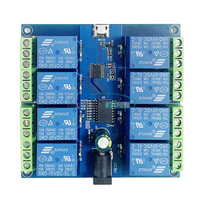 HID Drive-free Computer Intelligent USB Control Switch 8-Channel 5V Relay Module