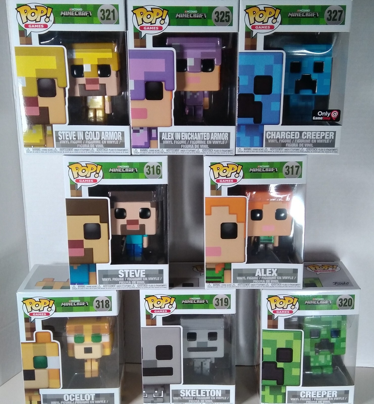 Funko Pop! Games Mojang Minecraft Vinyl Figure Lot #316 - 320, #321 #325  #327 | eBay