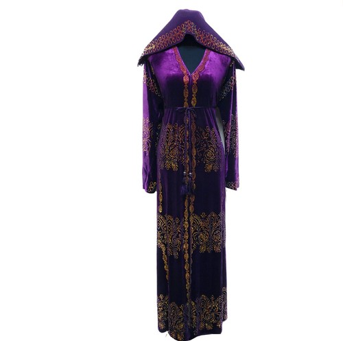 Latest Design Women Purple Open Front Abaya Farasha Jalabiya - Picture 3 of 6