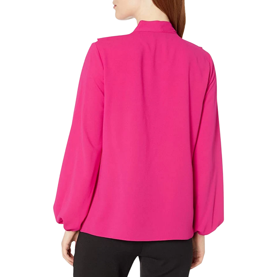 Kasper Women's Long Sleeve Ruffle Tie Neck Blouse Color-lipstick, New, MSRP $79* - Изображение 2 из 3