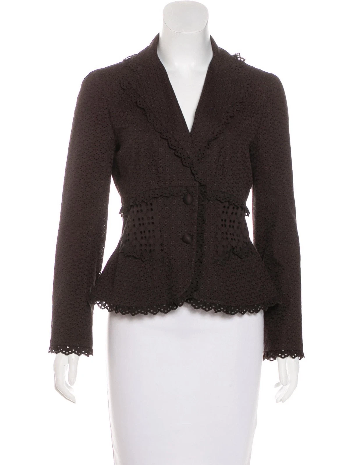 LOUIS VUITTON（LV） Giacca da donna Louis Vuitton cotone marrone occhiello top 42 FR tira small