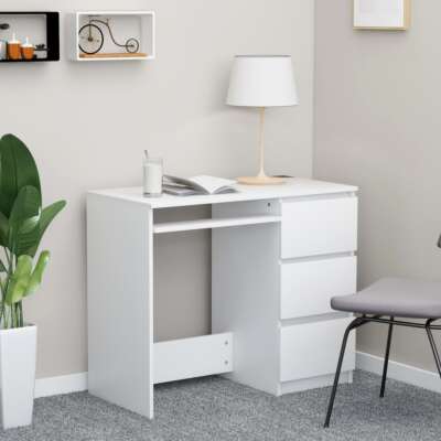 Desk White 90x45x76 cm Engineered Wood vidaXL 8719883914350 | eBay UK