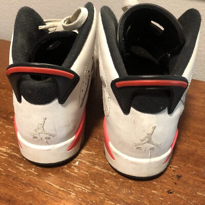 NIKE AIR JORDAN 6 RETRO WHITE-INFRARED-BLACK 2014 Size 6.5Y 384664