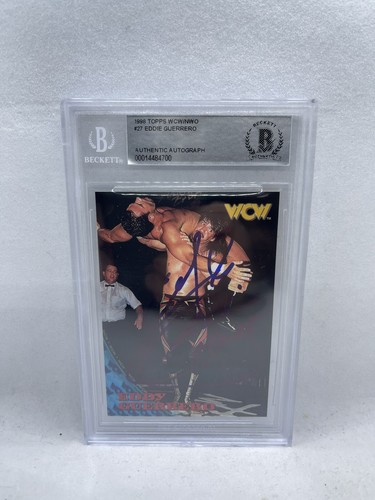Eddie Eddy Guerrero Signed 1998 Topps WCW #27 Rookie Card Beckett Auto RARE
