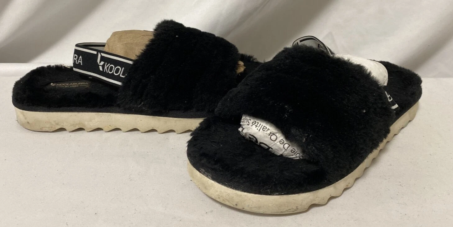 Sandali in pelliccia sintetica Koolaburra by UGG da donna taglia 5 fuzz on neri... S70