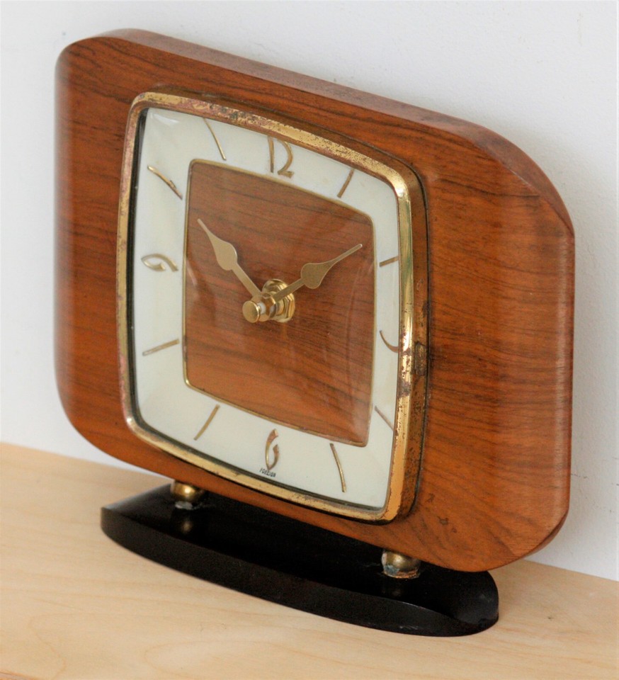 VINTAGE Kienzle Mantel Clock 21cm Retro Wooden Desk Clock Mid Century