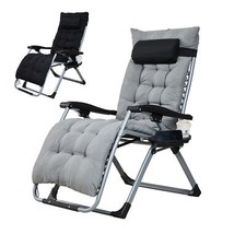 Heavy Duty Zero Gravity Chair Recliner Reclining Garden Sun Lounger with Cushion