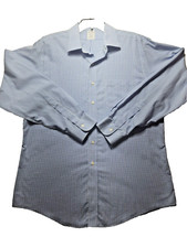 Brooks Brothers Classic Long Sleeve Dress Shirt Blue Check Mens Size 17