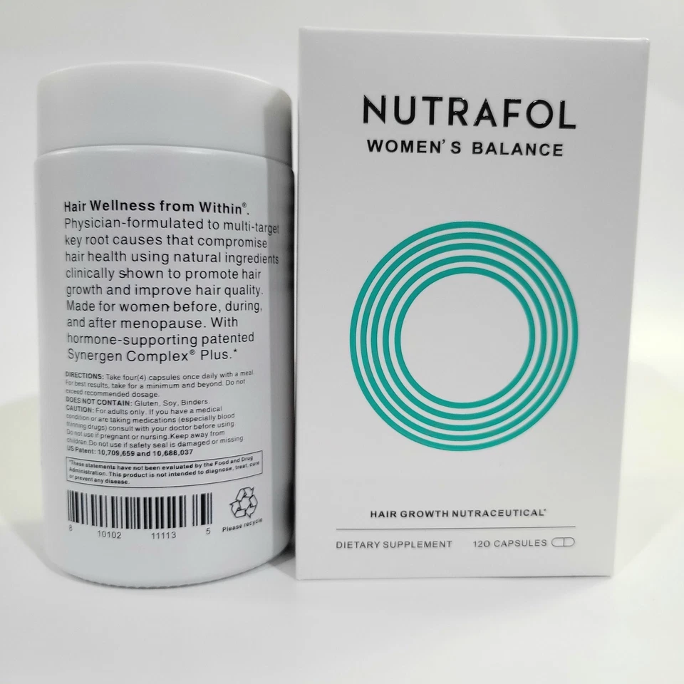 Suplemento nutracéutico para el crecimiento del cabello Nutrafol para mujeres 120 cápsulas 100 % auténtico Foto 3 de 4