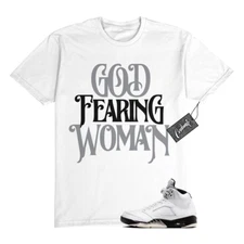 5 Reverse Metallic White Black T Shirt Match GFW