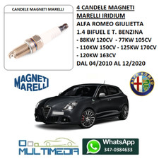 4 CANDELE MAGNETI MARELLI ALFA ROMEO GIULIETTA 1.4 BENZINA 105 120 150 163 CV