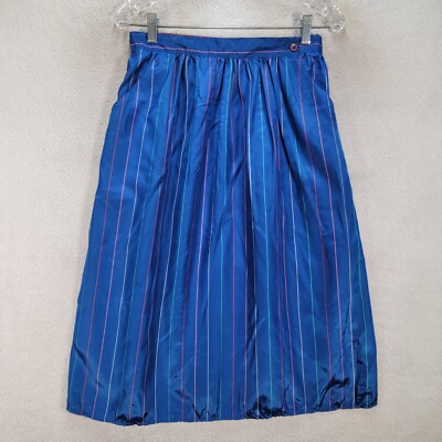 California Krush Women Skirt Size 14 Blue Striped High Waist