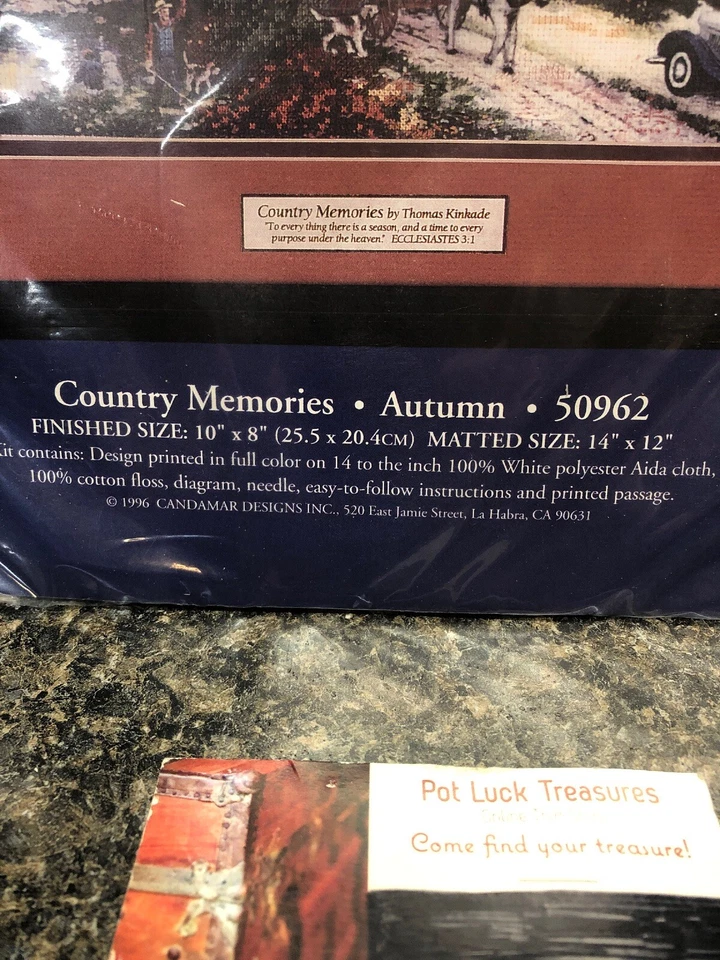 2 Candamar Thomas Kinkade Country Memories Otoño Punto de Cruz Kit 50962 10 x 8. Foto 4 de 4