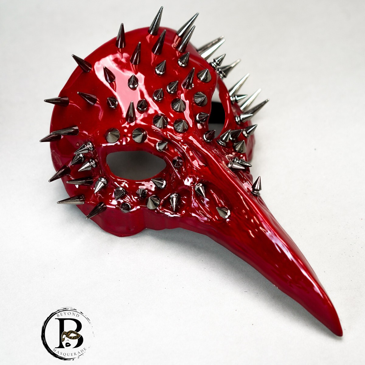 Red Steampunk Spike Mask for Men Plague Doctor Cosplay Costume
