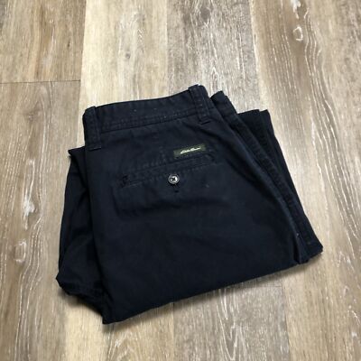 EDDIE BAUER Classic Fit Straight Leg Black Casual Chino Pants Men's ...