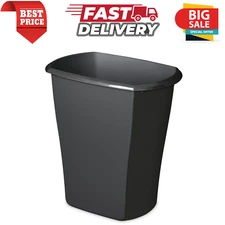 Sterilite Trash Can, Plastic Bathroom or Office Trash Can, 5.5 Gallon, Black
