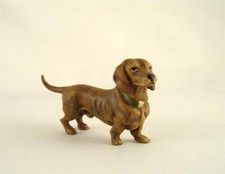 Franz Bergmann Vienna Austria Cute DACHSHUND brown Bronze Dog Brass Cold Painted
