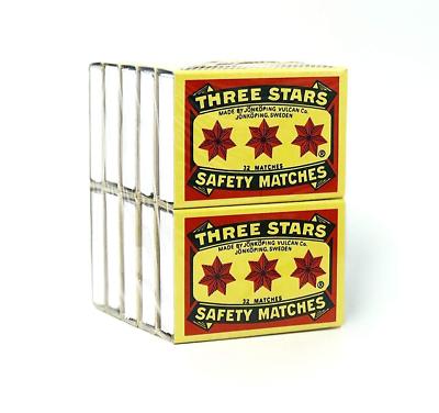 20 Box Three Stars Safety Matches Cerillos 3 Estrellas Camping Outdoor CookingXX